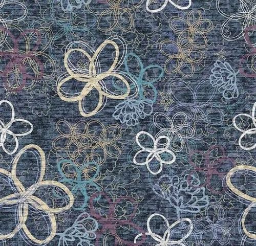 Forbo  Flotex Hospitality & Leisure - Floral 241001 - Bloom Navy